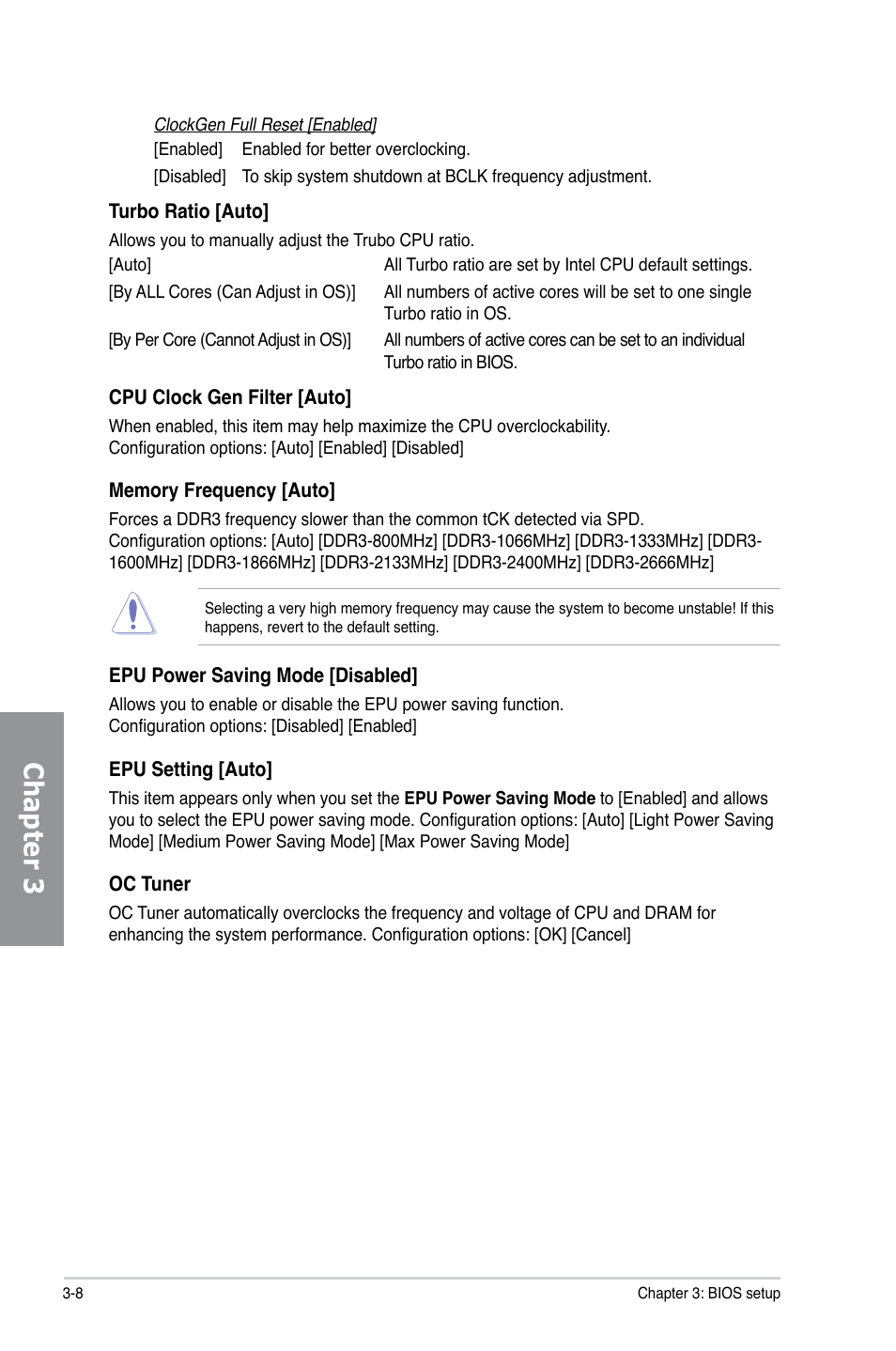 Chapter 3 | Asus SABERTOOTH X79 User Manual | Page 70 / 148