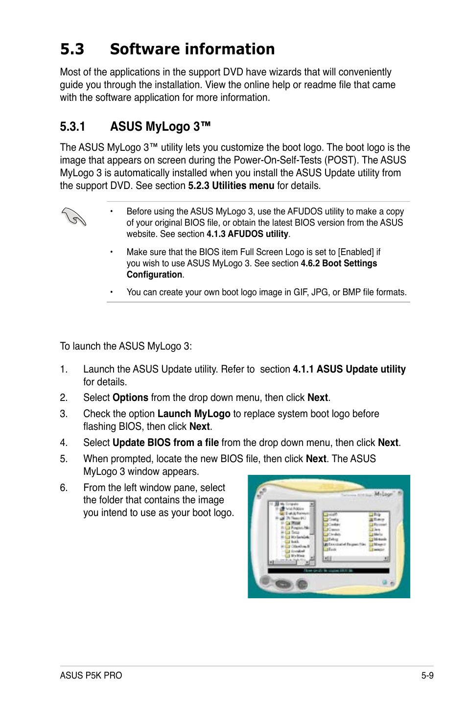 3 software information, 1 asus mylogo 3 | Asus P5K Pro User Manual | Page 113 / 166