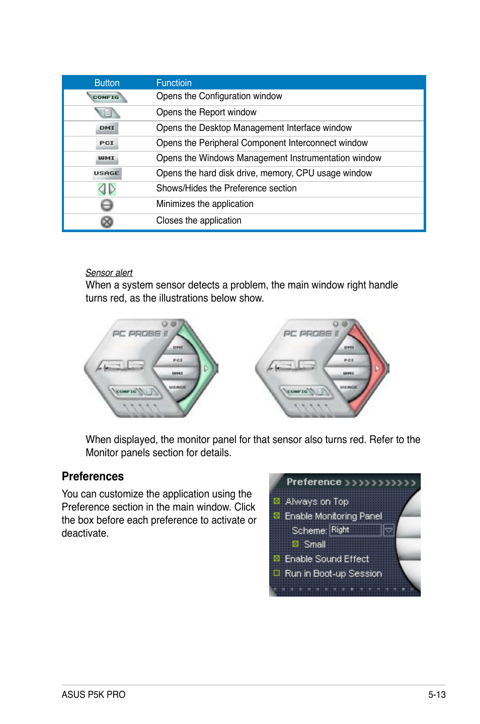 Preferences | Asus P5K Pro User Manual | Page 117 / 166