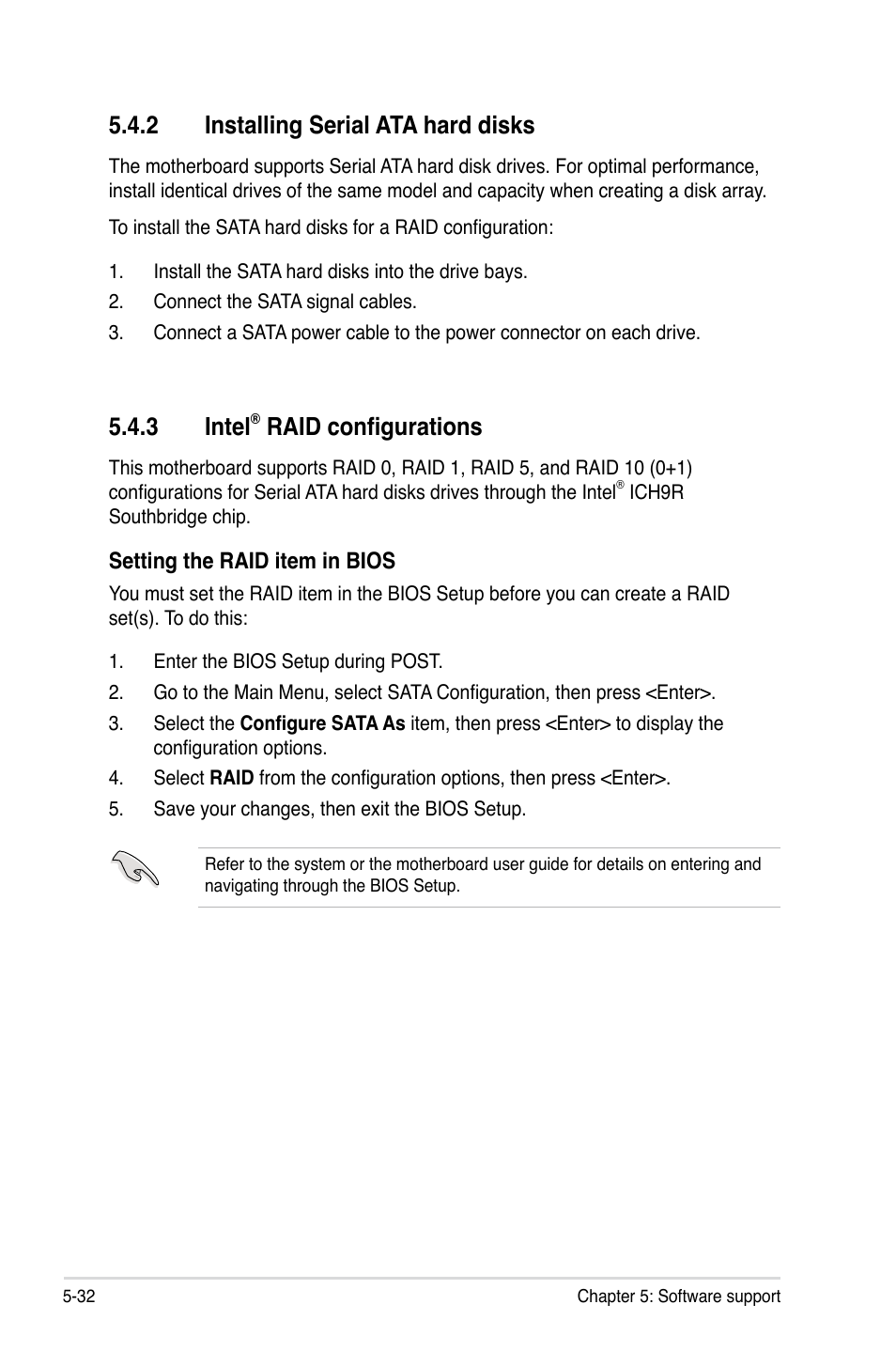 3 intel, Raid configurations, 2 installing serial ata hard disks | Asus P5K Pro User Manual | Page 136 / 166