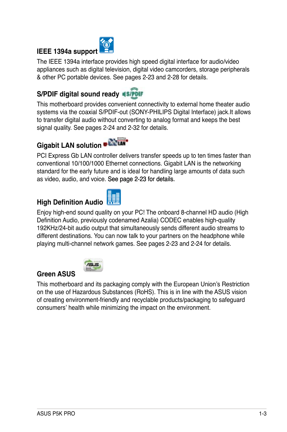 Asus P5K Pro User Manual | Page 19 / 166