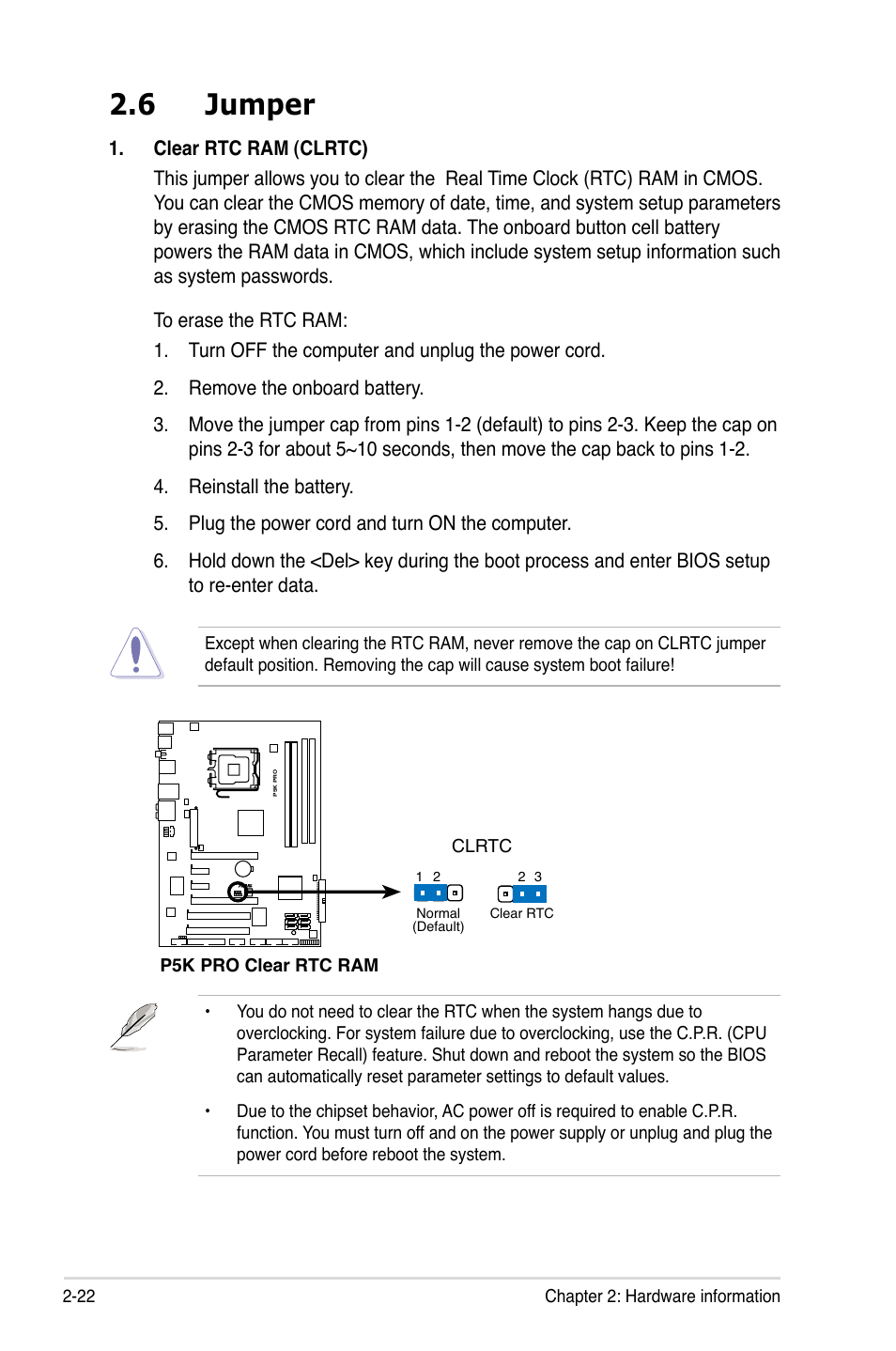 6 jumper | Asus P5K Pro User Manual | Page 46 / 166