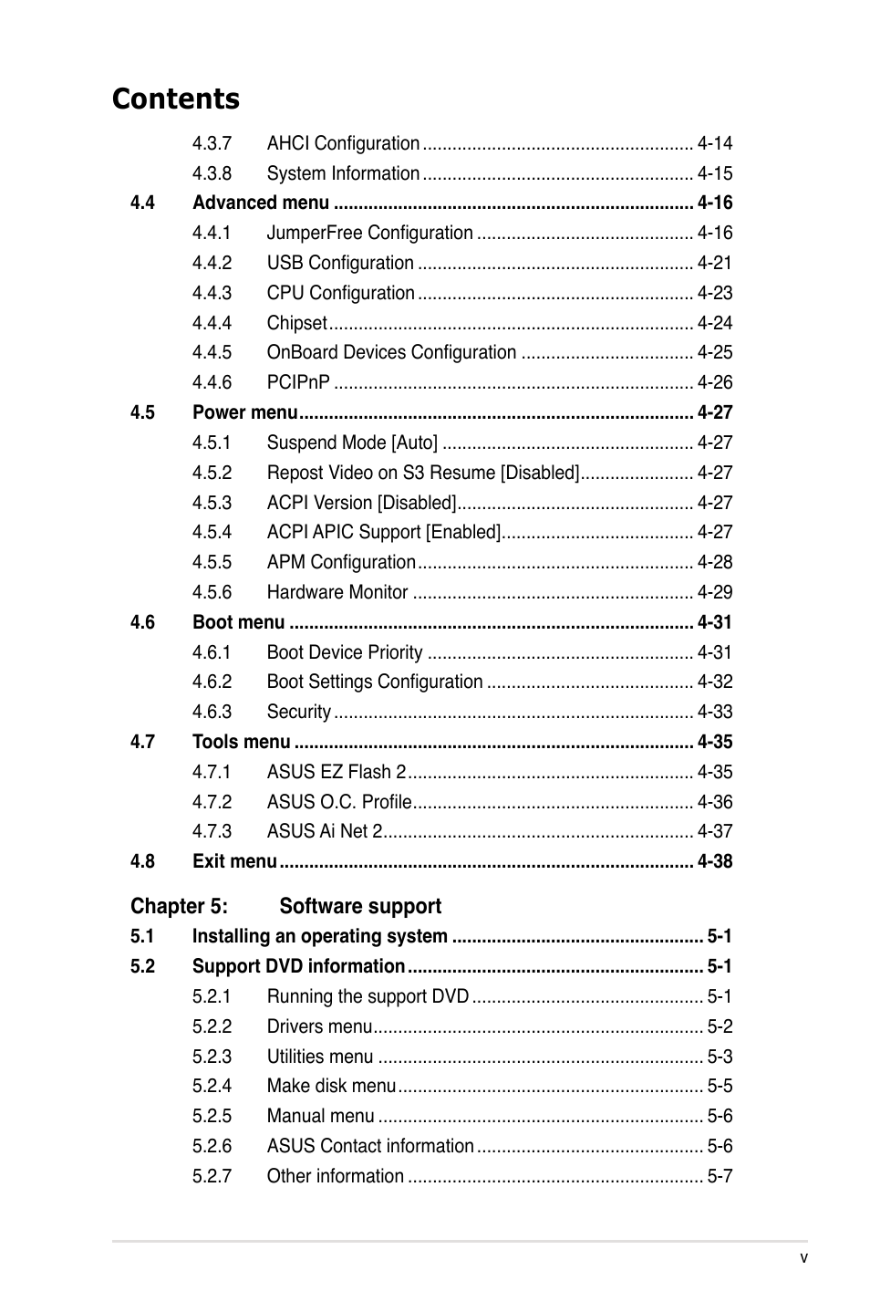 Asus P5K Pro User Manual | Page 5 / 166