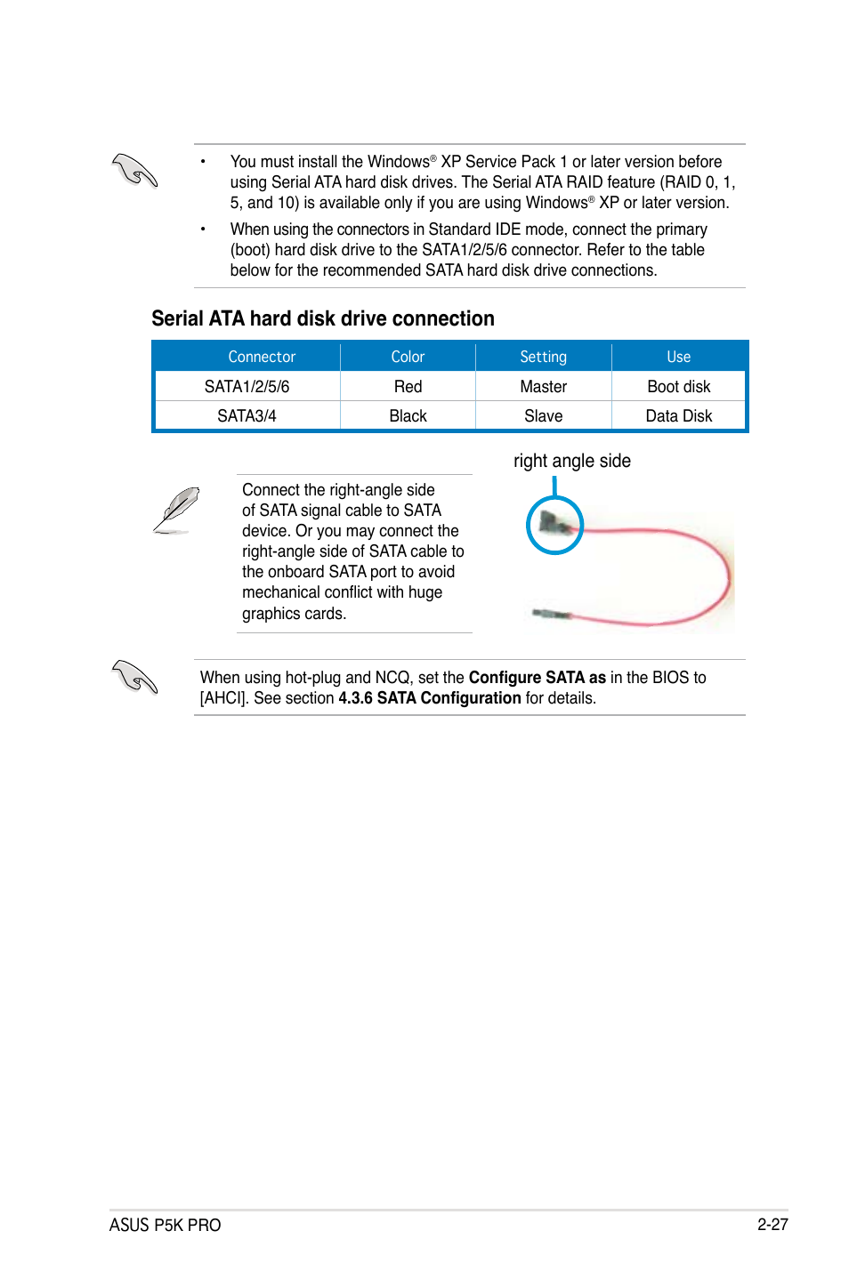 Serial ata hard disk drive connection | Asus P5K Pro User Manual | Page 51 / 166