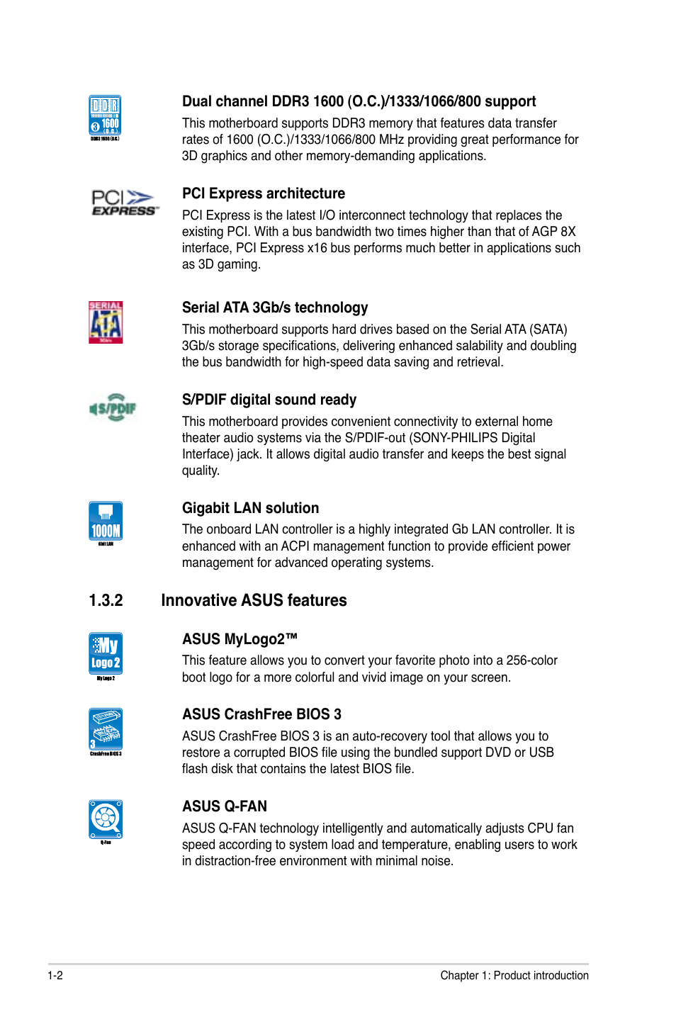 2 innovative asus features, Innovative asus features -2 | Asus P5P43TD/USB3 User Manual | Page 12 / 62