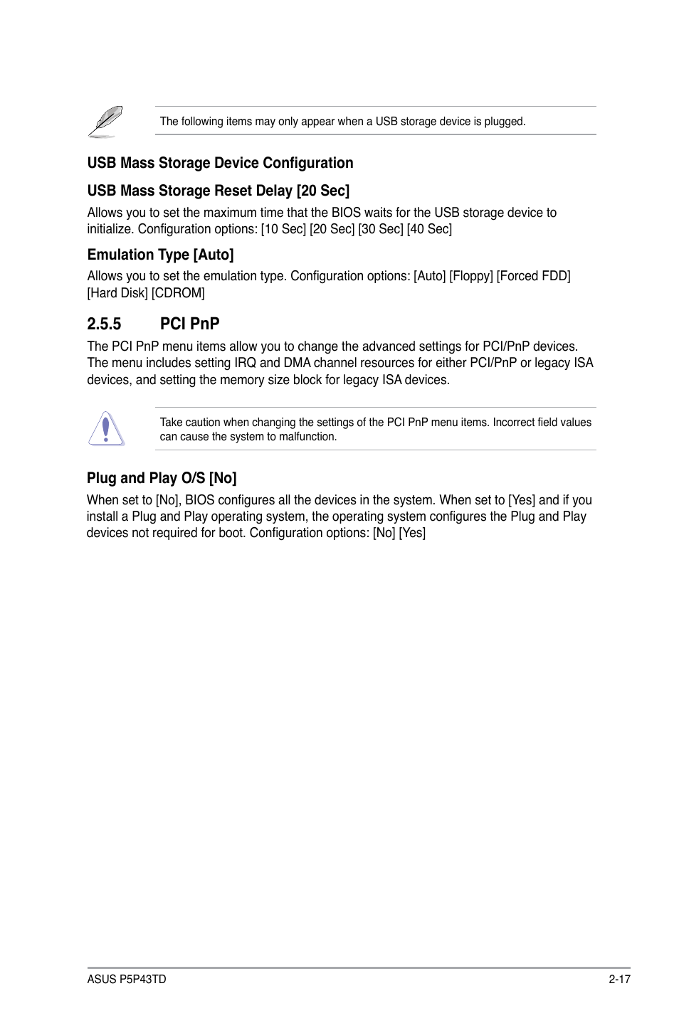 5 pci pnp, Pci pnp -17 | Asus P5P43TD/USB3 User Manual | Page 55 / 62