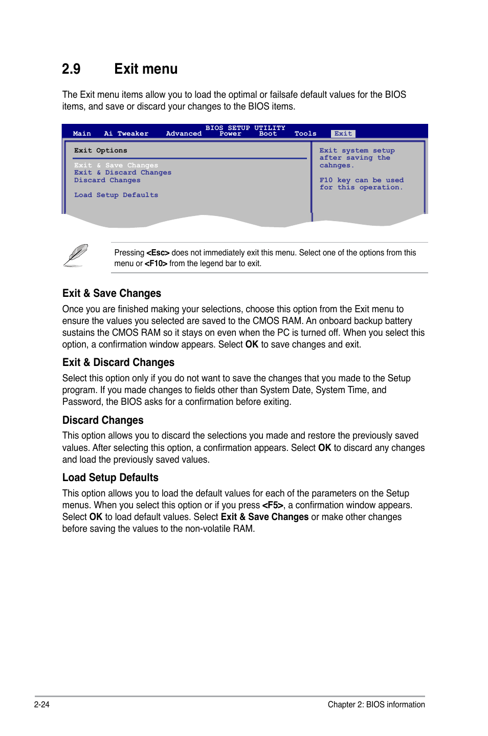 9 exit menu, Exit menu -24 | Asus P5P43TD/USB3 User Manual | Page 62 / 62