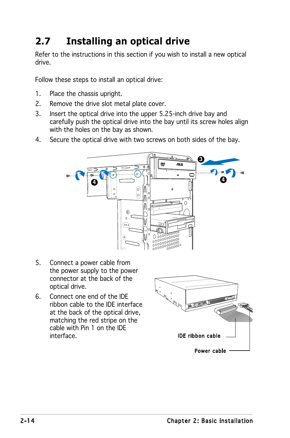 7 installing an optical drive | Asus V3-M2NC61S User Manual | Page 32 / 93