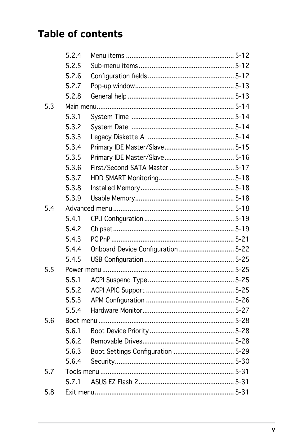 Asus V3-M2NC61S User Manual | Page 5 / 93