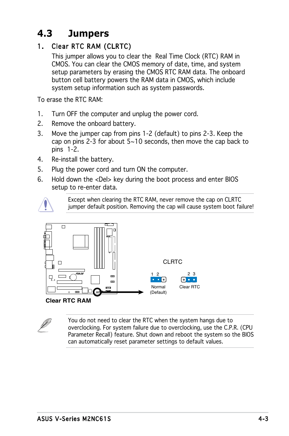 3 jumpers | Asus V3-M2NC61S User Manual | Page 53 / 93