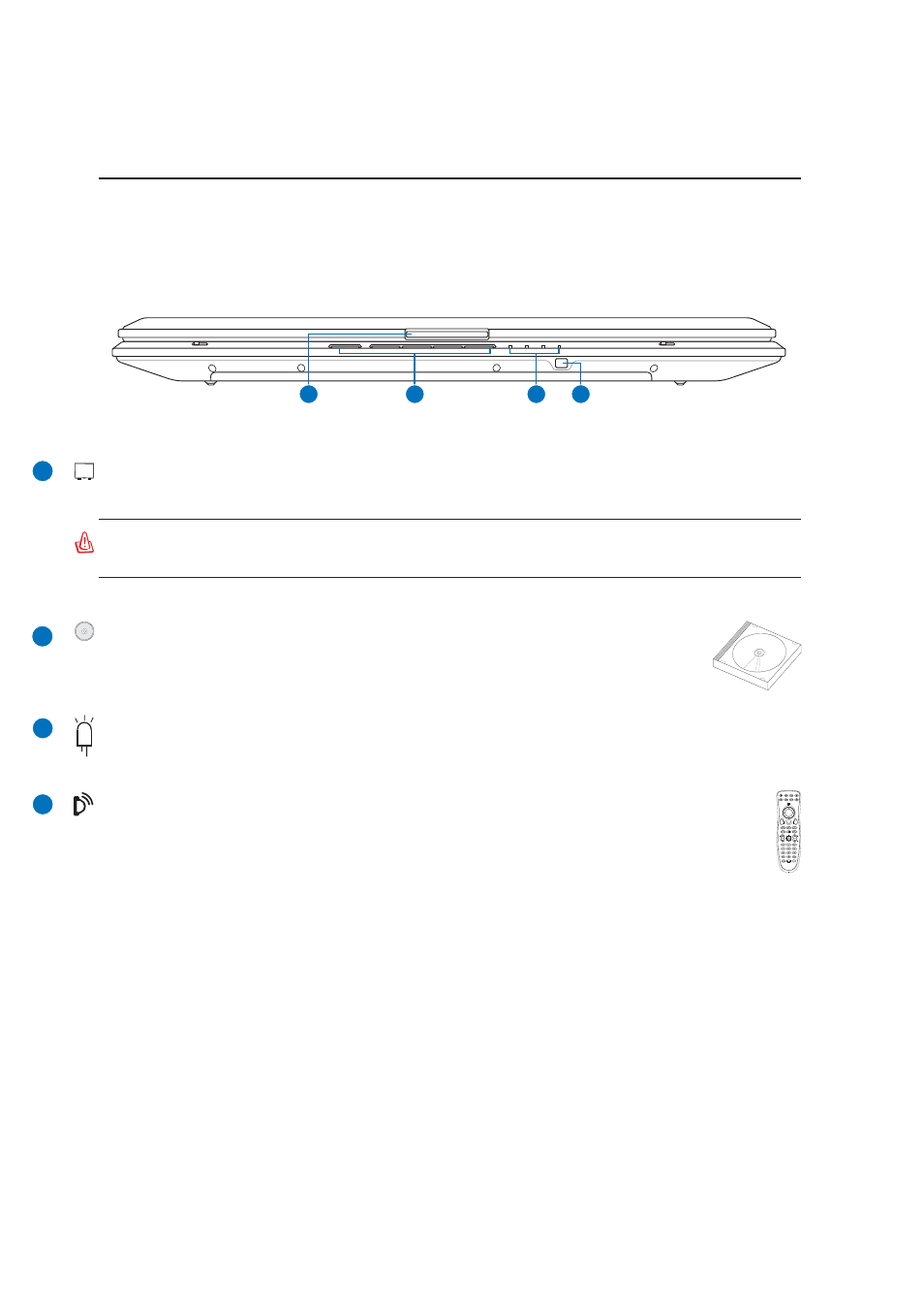 Front side, Knowing the parts, Cir (consumer infrared) port | Status indicators, Display panel button, Multimedia control buttons | Asus A7Jc User Manual | Page 20 / 76