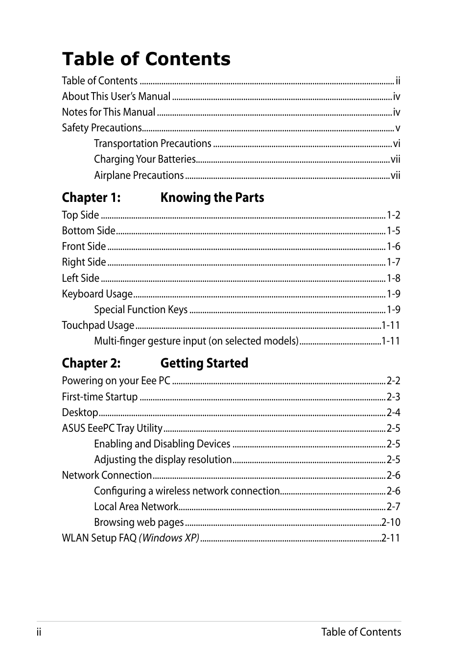 Asus Eee PC R101 User Manual | Page 2 / 60