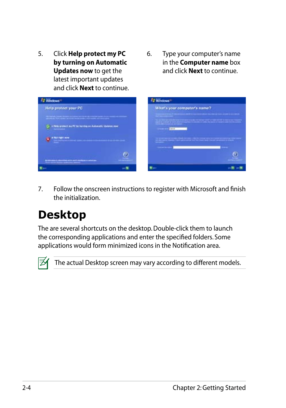 Desktop, Desktop -4 | Asus Eee PC R101 User Manual | Page 24 / 60