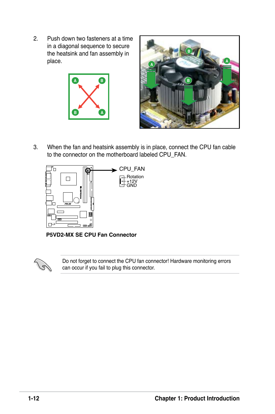 12 chapter 1: product introduction | Asus P5VD2-MX SE User Manual | Page 22 / 78