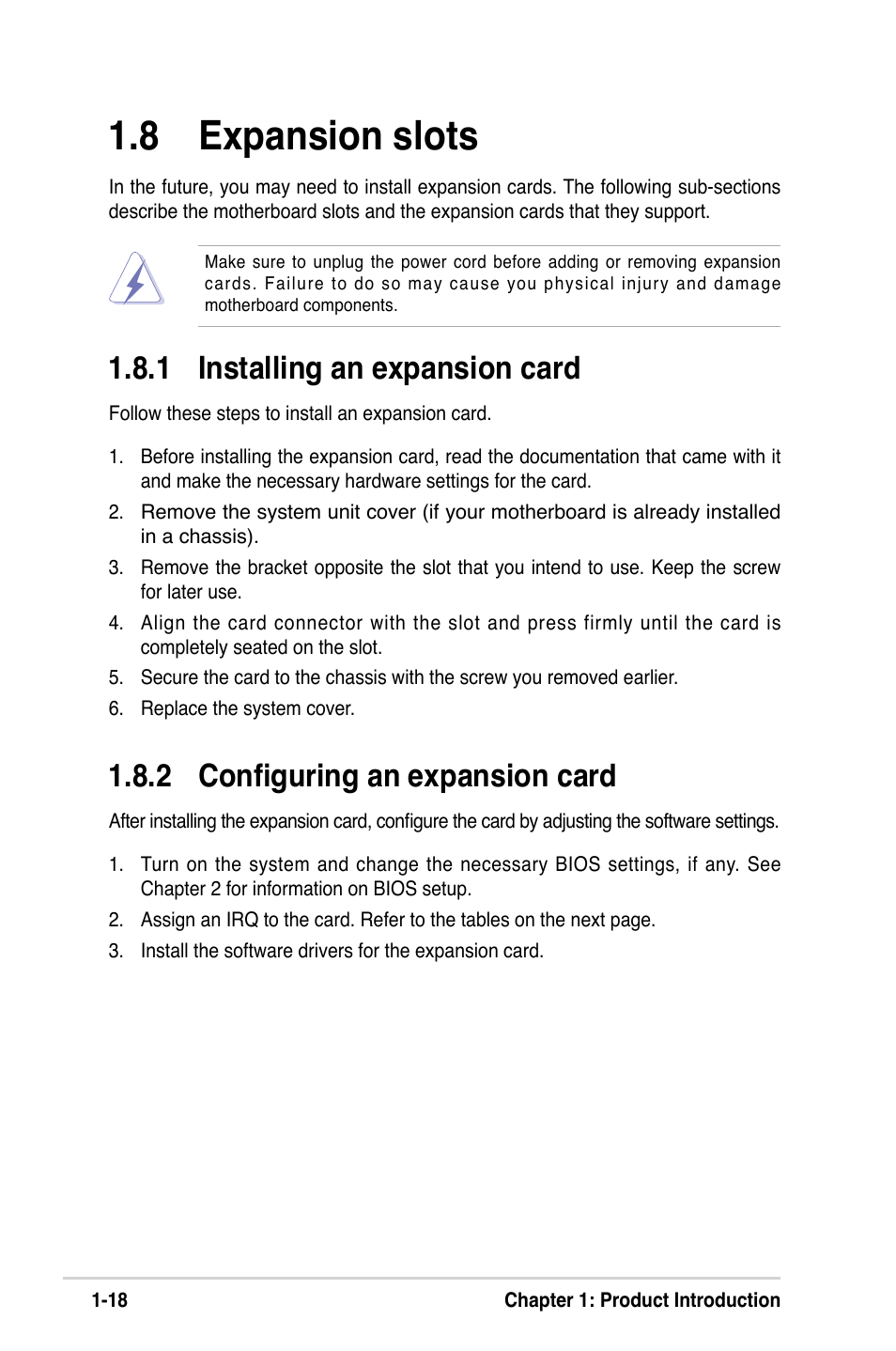 8 expansion slots, 1 installing an expansion card, 2 configuring an expansion card | Asus P5VD2-MX SE User Manual | Page 28 / 78