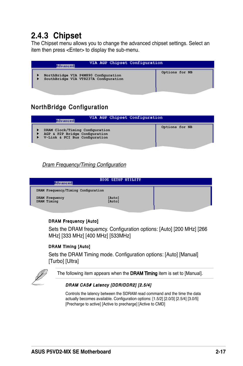 .3 chipset, Northbridge configuration | Asus P5VD2-MX SE User Manual | Page 57 / 78