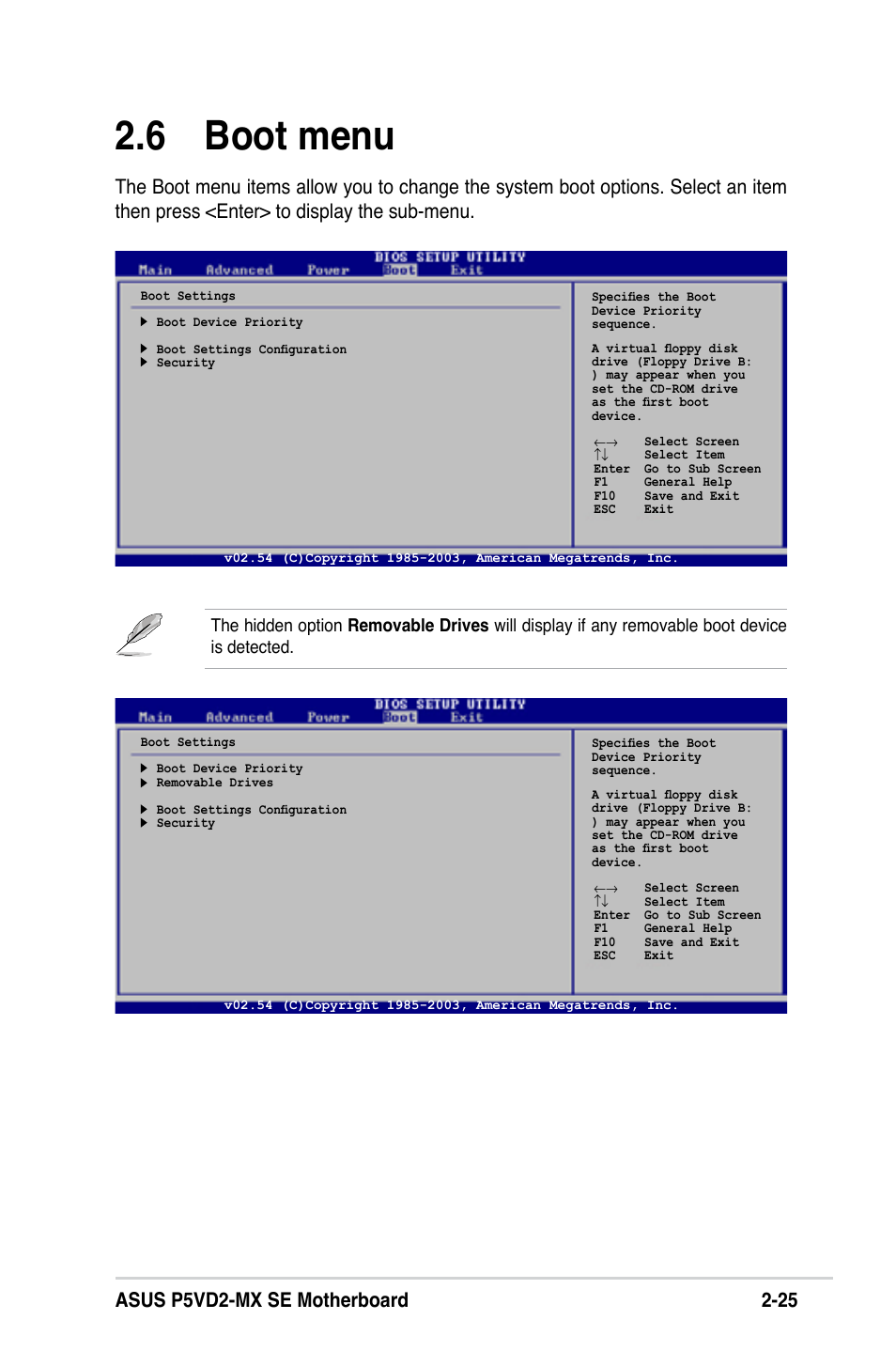 6 boot menu | Asus P5VD2-MX SE User Manual | Page 65 / 78