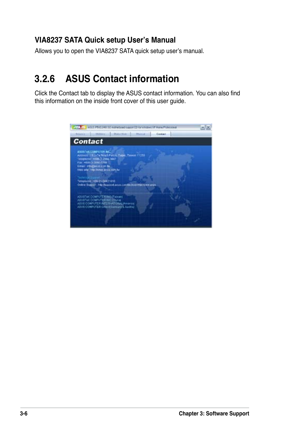 6 asus contact information | Asus P5VD2-MX SE User Manual | Page 78 / 78