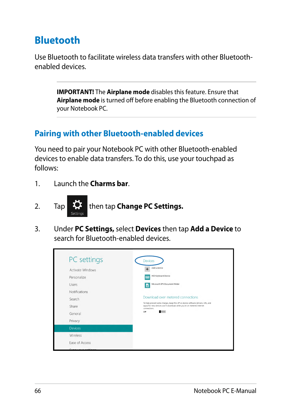 Bluetooth | Asus V551LB User Manual | Page 66 / 138