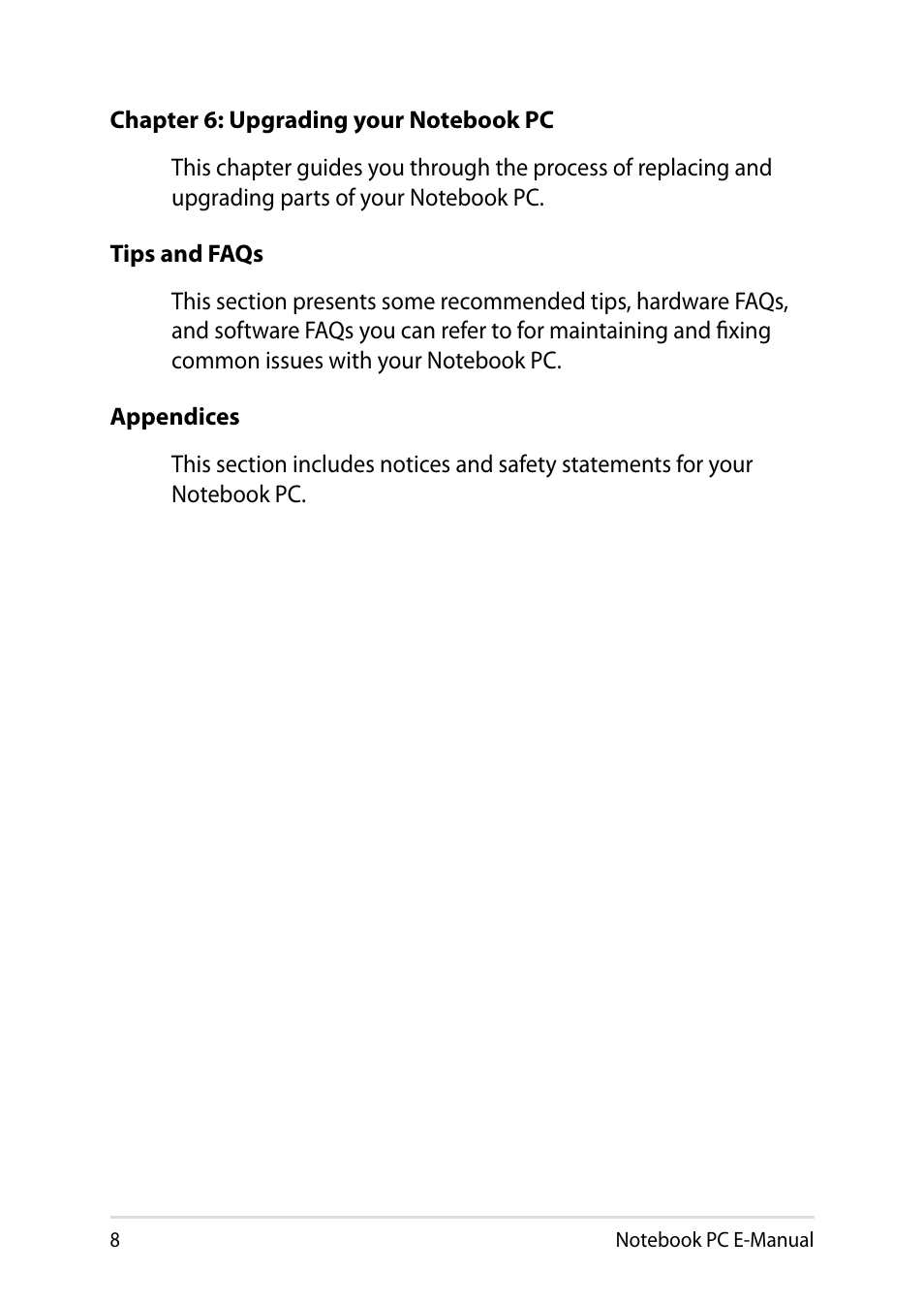 Asus V551LB User Manual | Page 8 / 138