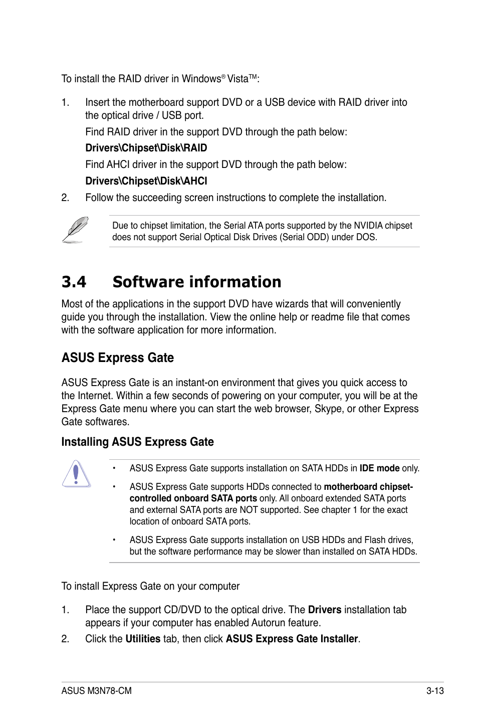 4 software information, Asus express gate | Asus M3N78-CM User Manual | Page 101 / 110