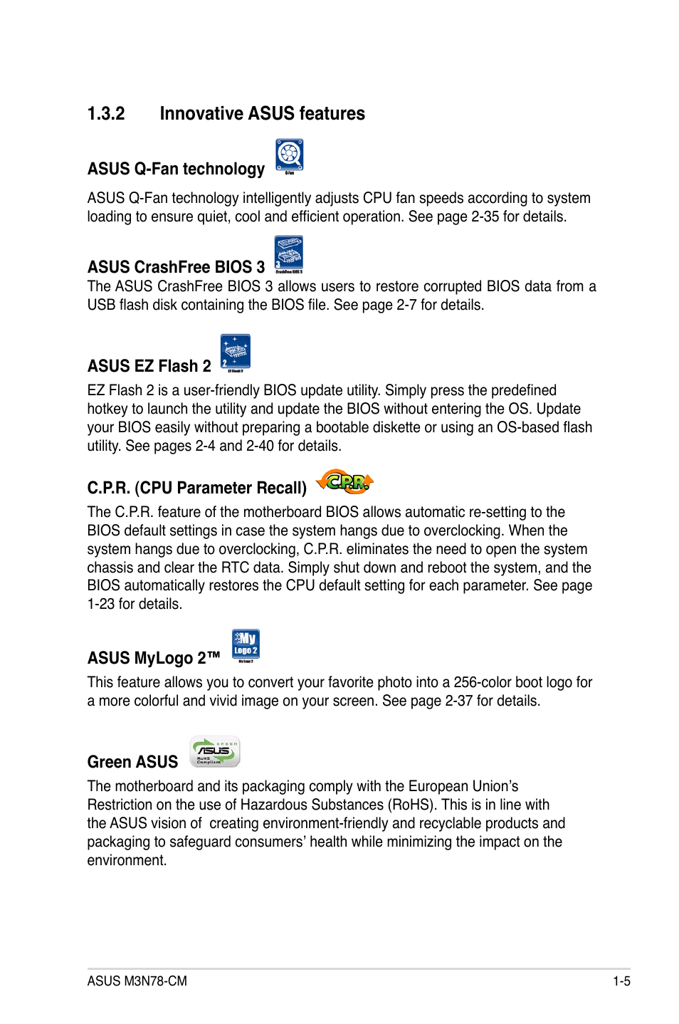 2 innovative asus features | Asus M3N78-CM User Manual | Page 17 / 110