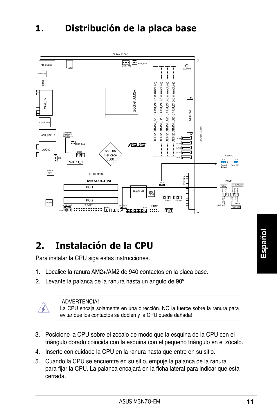 Español, Asus m3n78-em | Asus M3N78-EM User Manual | Page 11 / 38