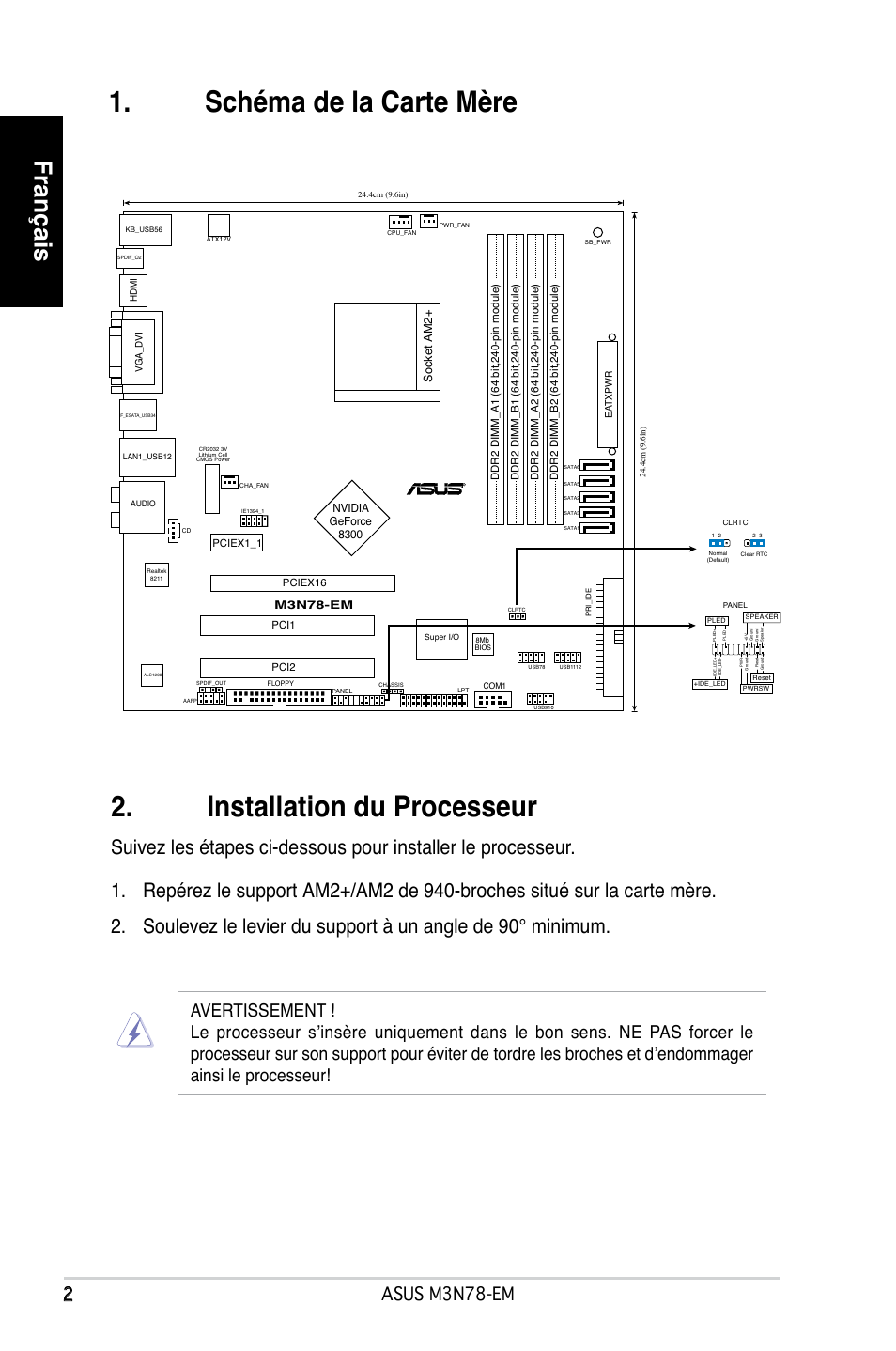 Français, Asus m3n78-em | Asus M3N78-EM User Manual | Page 2 / 38