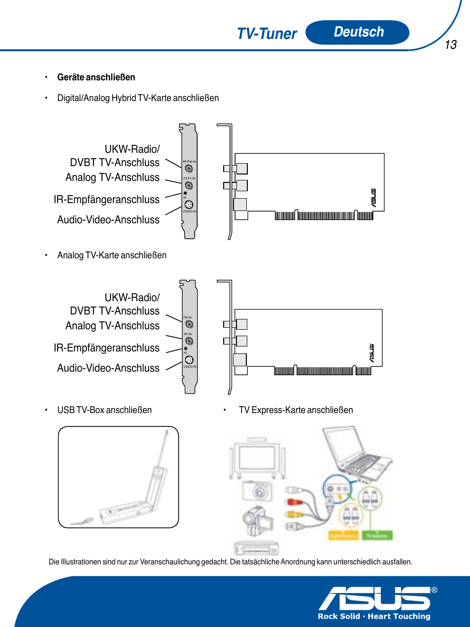 Tv-tuner, Deutsch | Asus TV TUNER CARD(NTSC) User Manual | Page 14 / 146
