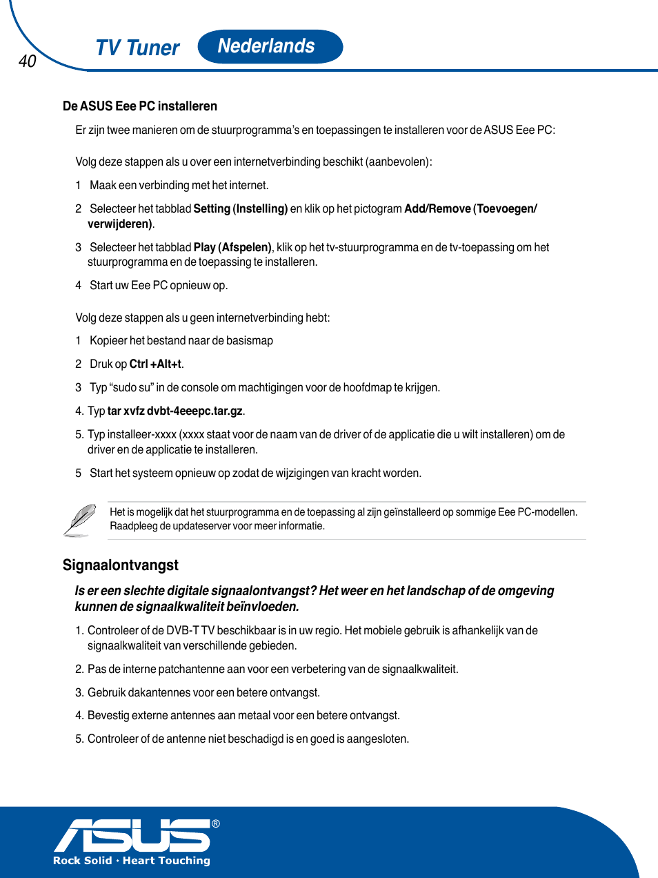 Tv tuner, Nederlands | Asus TV TUNER CARD(NTSC) User Manual | Page 41 / 146