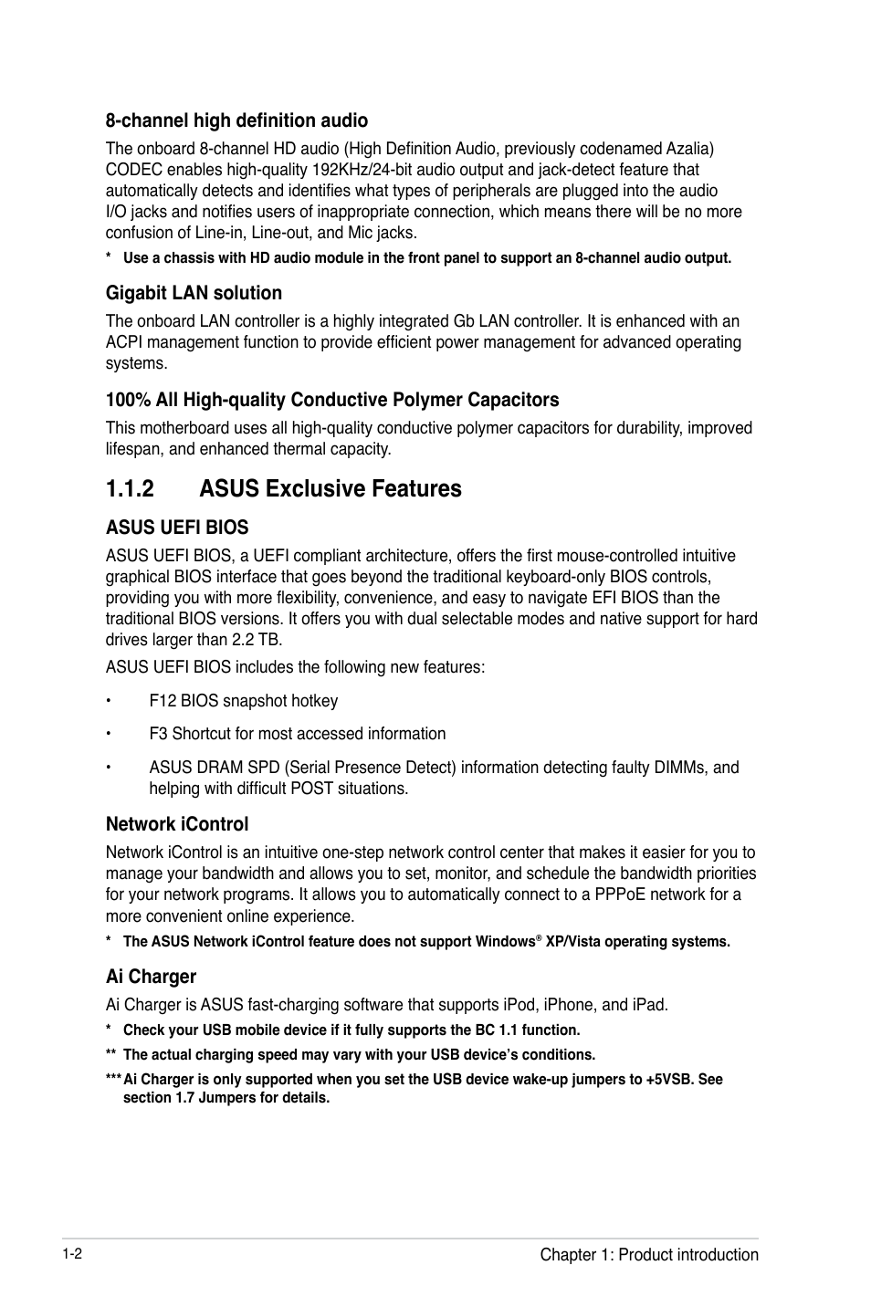 2 asus exclusive features | Asus H61M-C User Manual | Page 14 / 72