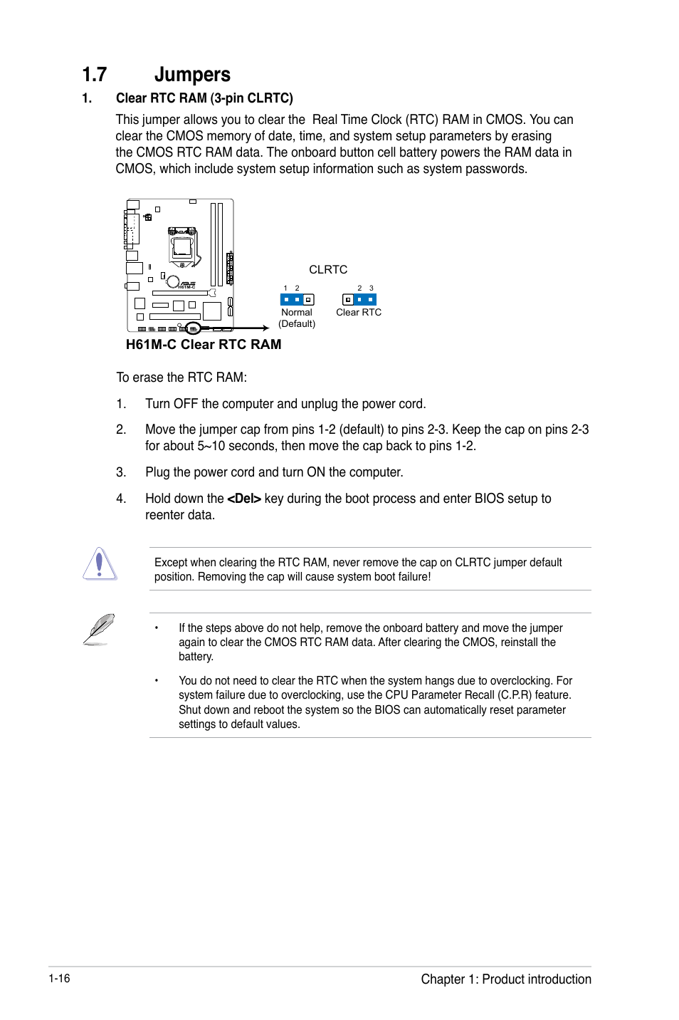 7 jumpers | Asus H61M-C User Manual | Page 28 / 72