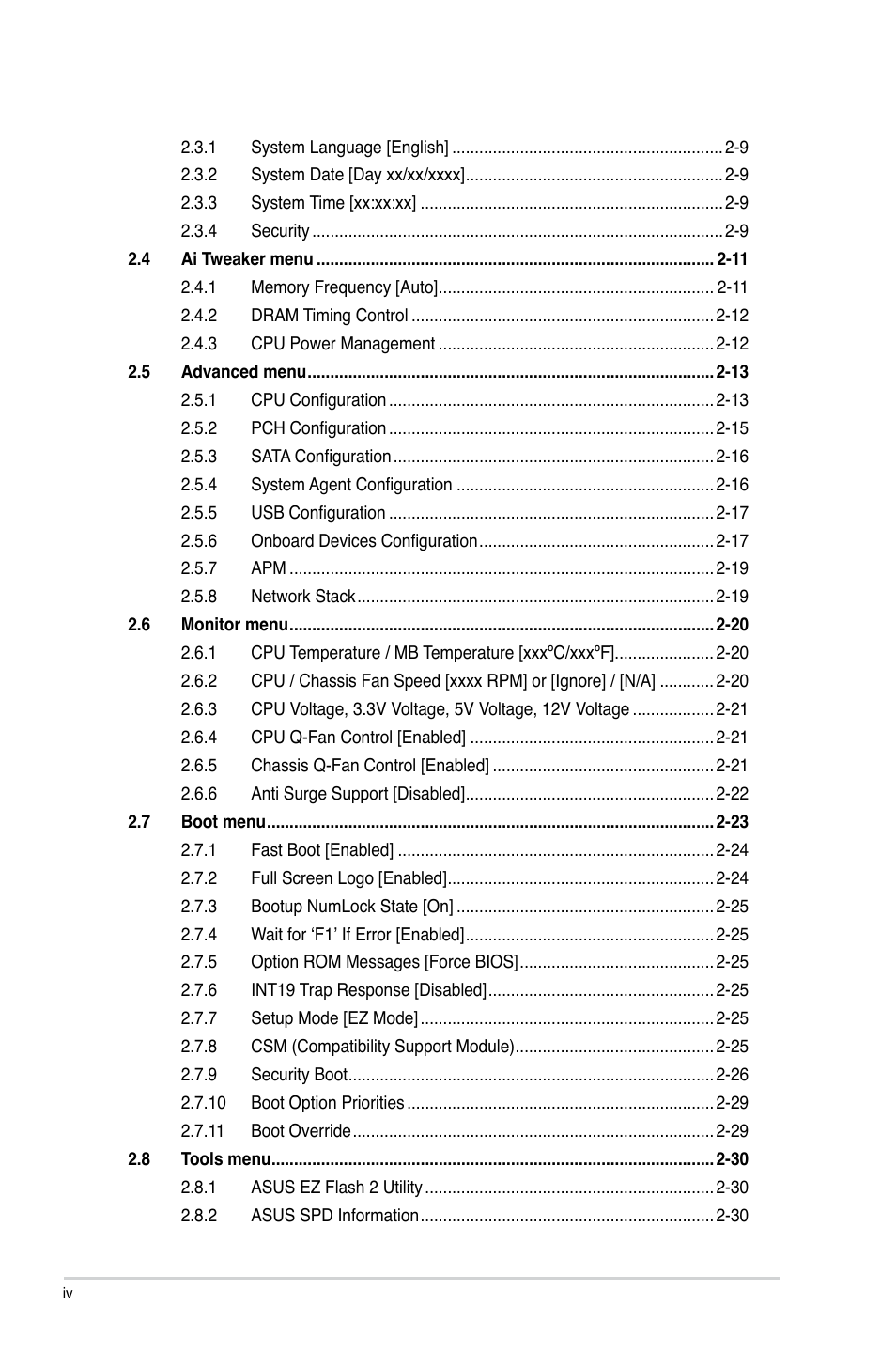 Asus H61M-C User Manual | Page 4 / 72