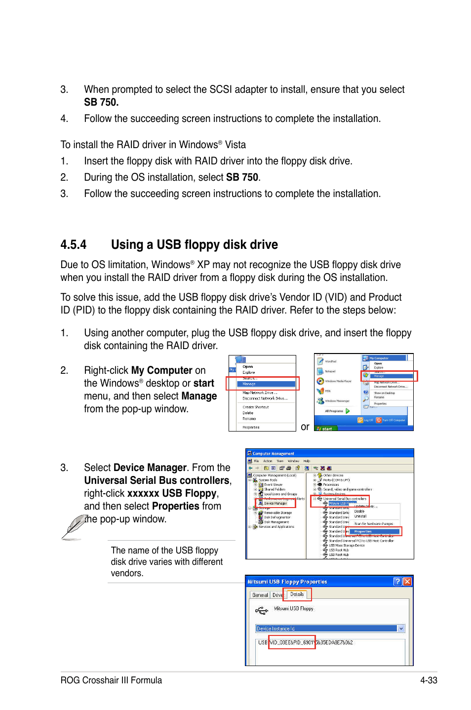 4 using a usb floppy disk drive | Asus Crosshair III Formula User Manual | Page 157 / 170