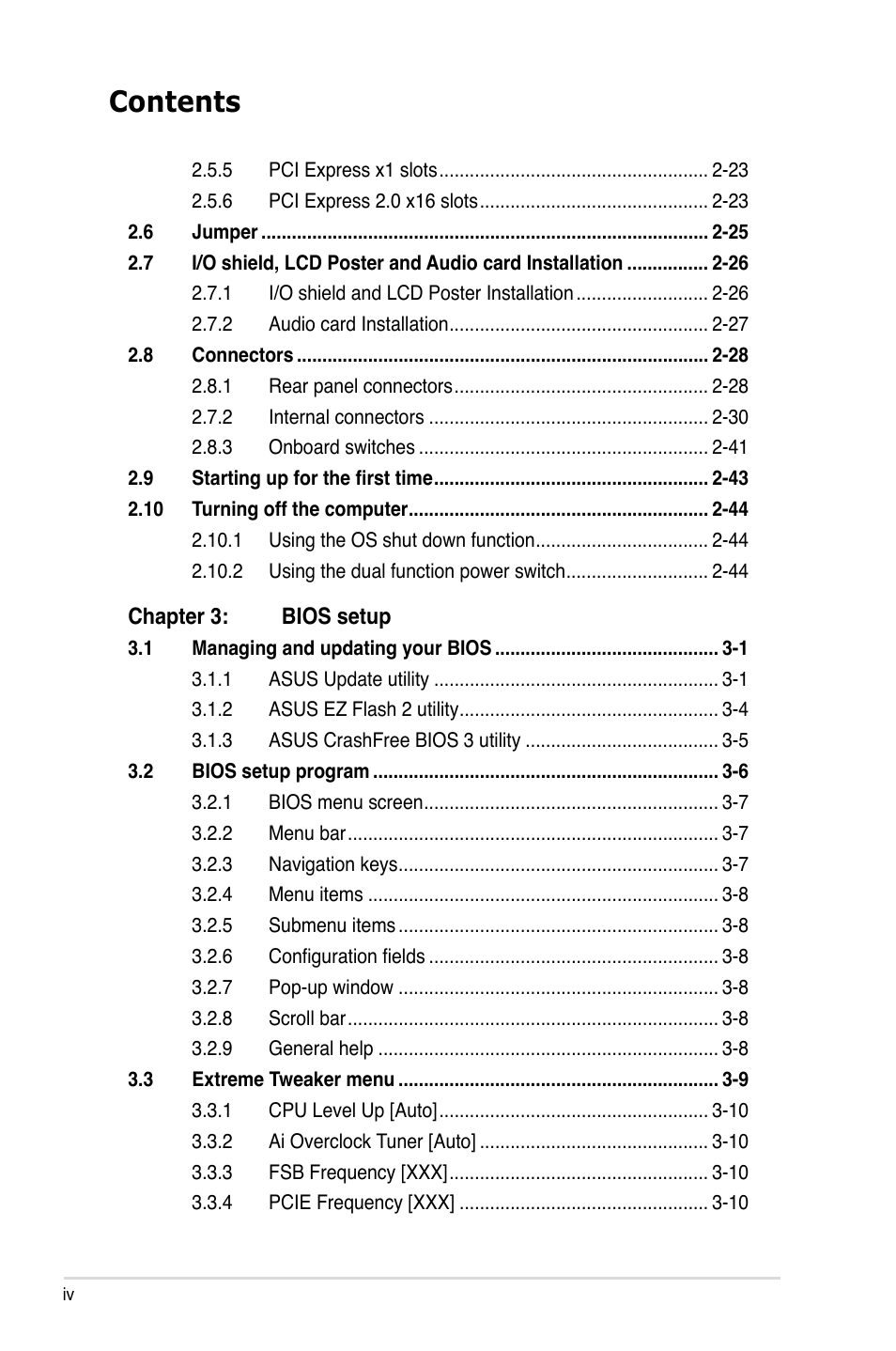 Asus Crosshair III Formula User Manual | Page 4 / 170