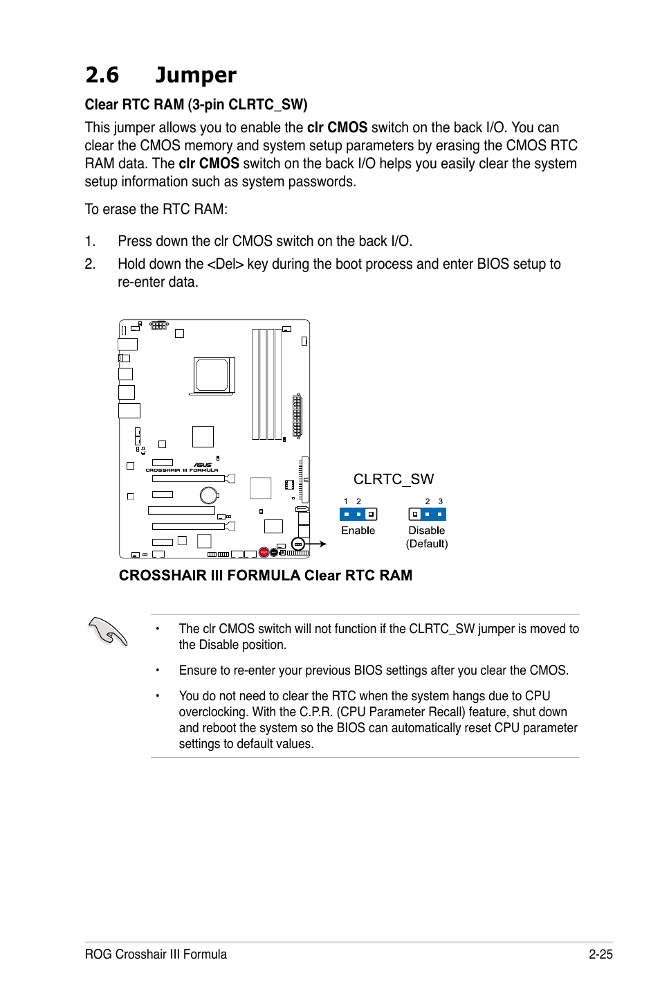 6 jumper | Asus Crosshair III Formula User Manual | Page 53 / 170