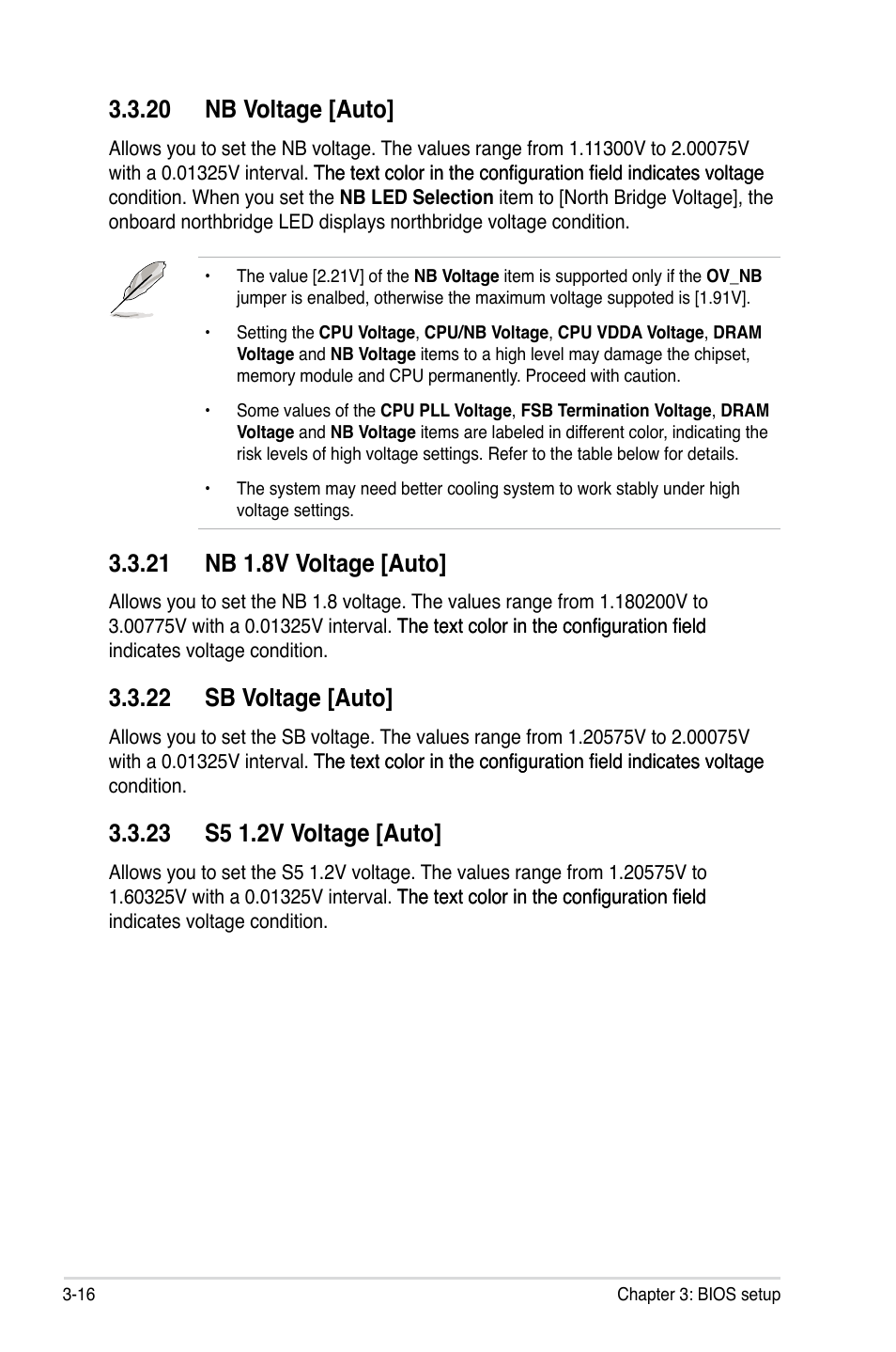 20 nb voltage [auto, 21 nb 1.8v voltage [auto, 22 sb voltage [auto | Asus Crosshair III Formula User Manual | Page 90 / 170