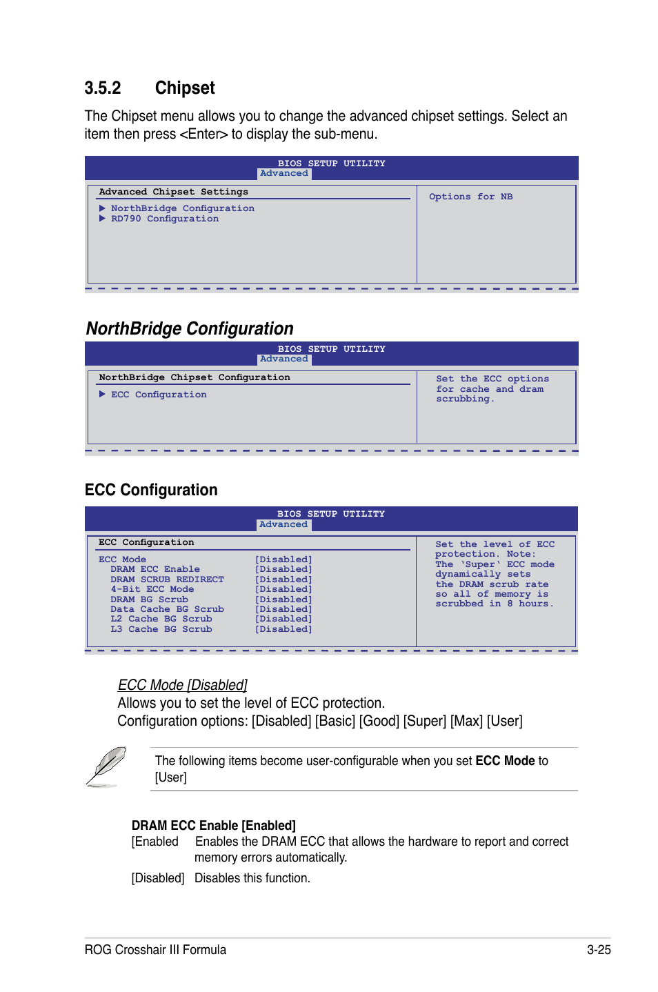 2 chipset, Northbridge configuration, Ecc configuration | Asus Crosshair III Formula User Manual | Page 99 / 170