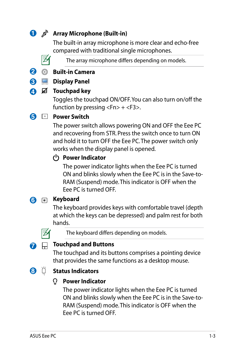 Asus Eee PC 1005HAB User Manual | Page 11 / 82