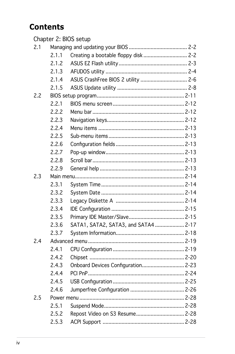 Asus M2N 1394 User Manual | Page 4 / 88