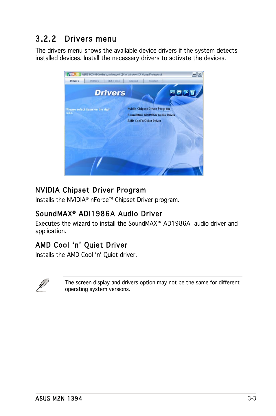 2 drivers menu | Asus M2N 1394 User Manual | Page 81 / 88