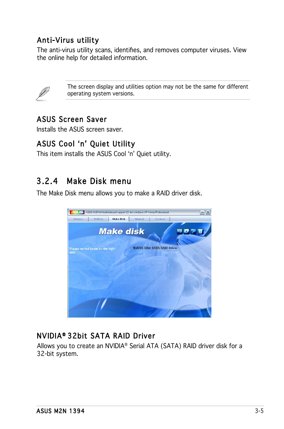 4 make disk menu | Asus M2N 1394 User Manual | Page 83 / 88