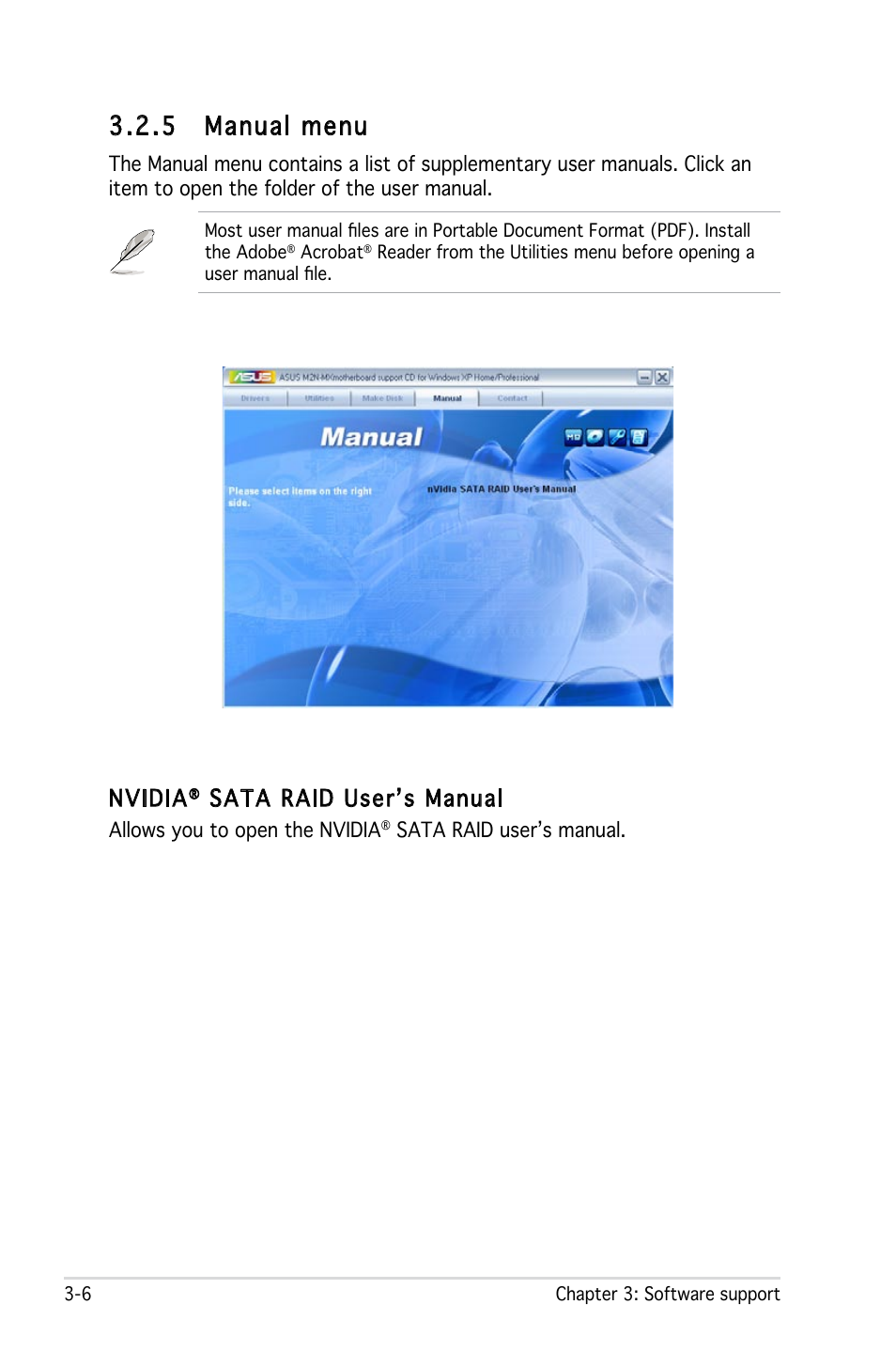 5 manual menu, Nvidia, Sata raid user’s manual | Asus M2N 1394 User Manual | Page 84 / 88