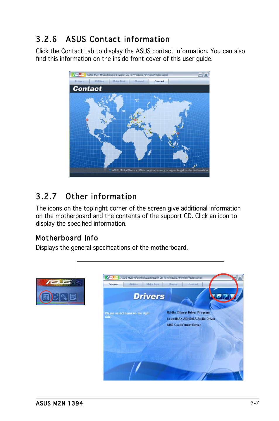 6 asus contact information, 7 other information | Asus M2N 1394 User Manual | Page 85 / 88