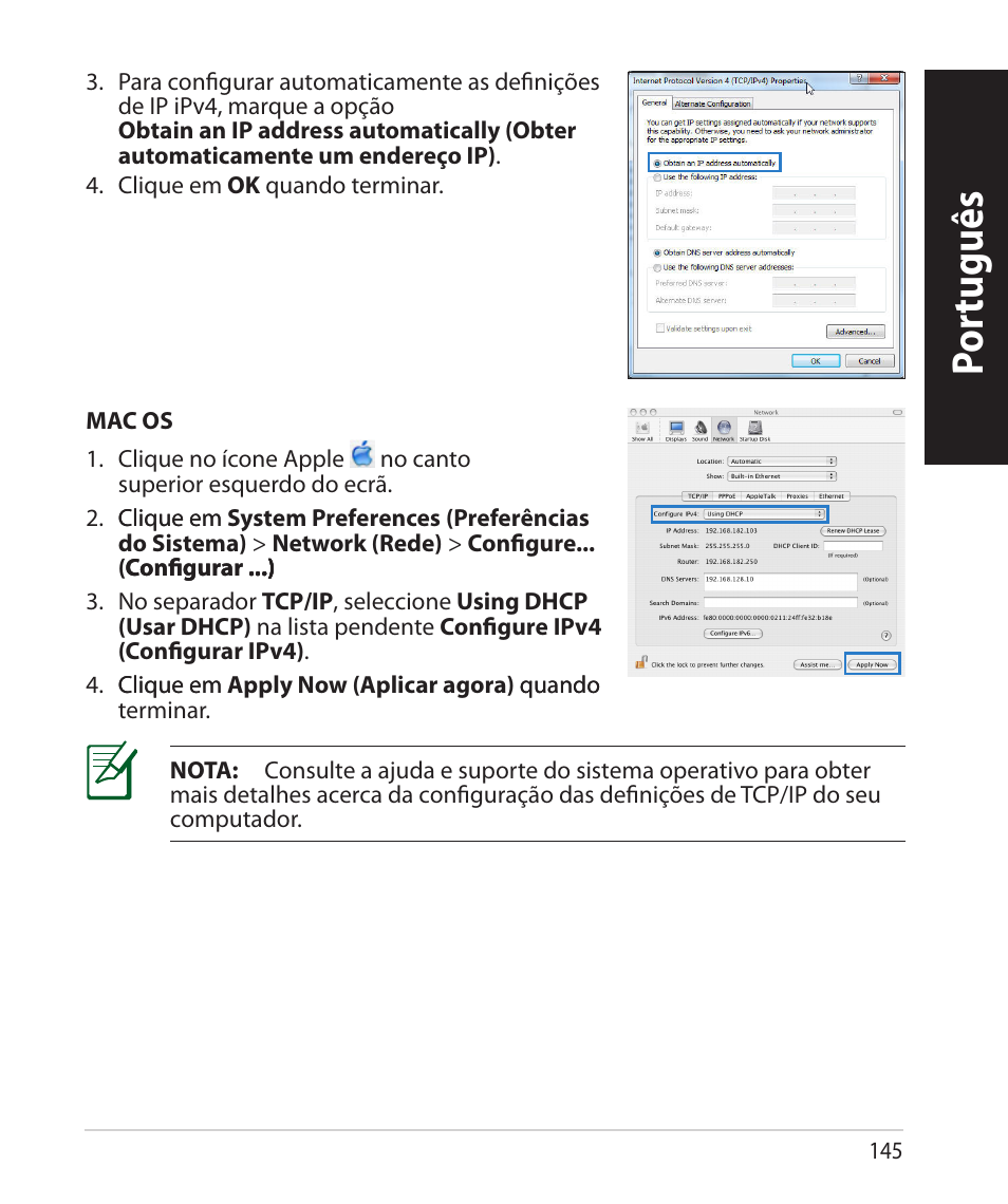 Por tuguês | Asus RT-N66U (VER.B1) User Manual | Page 145 / 182