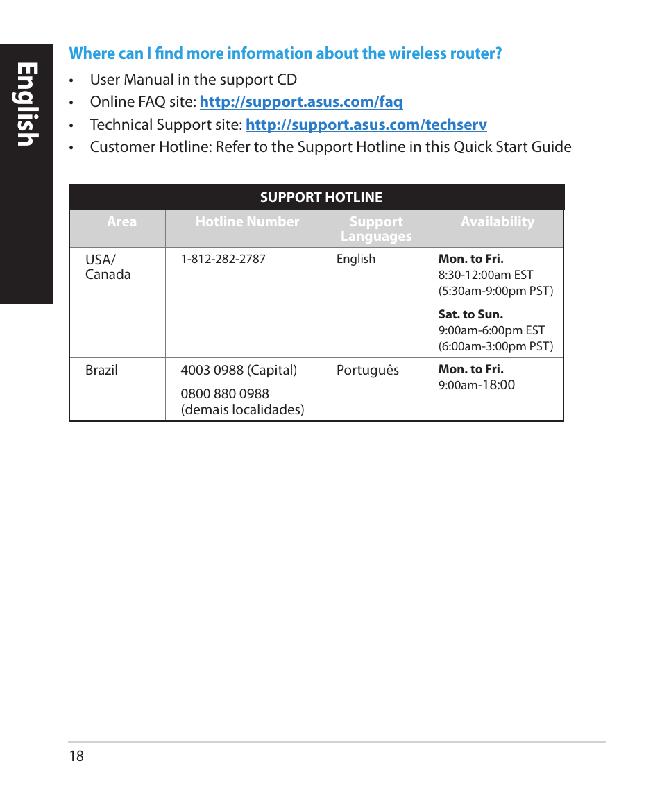 English | Asus RT-N66U (VER.B1) User Manual | Page 18 / 182