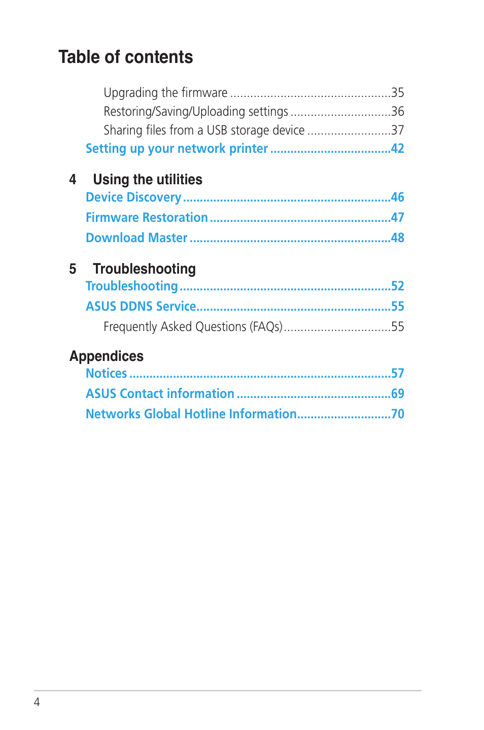 Asus RT-N56U User Manual | Page 4 / 72