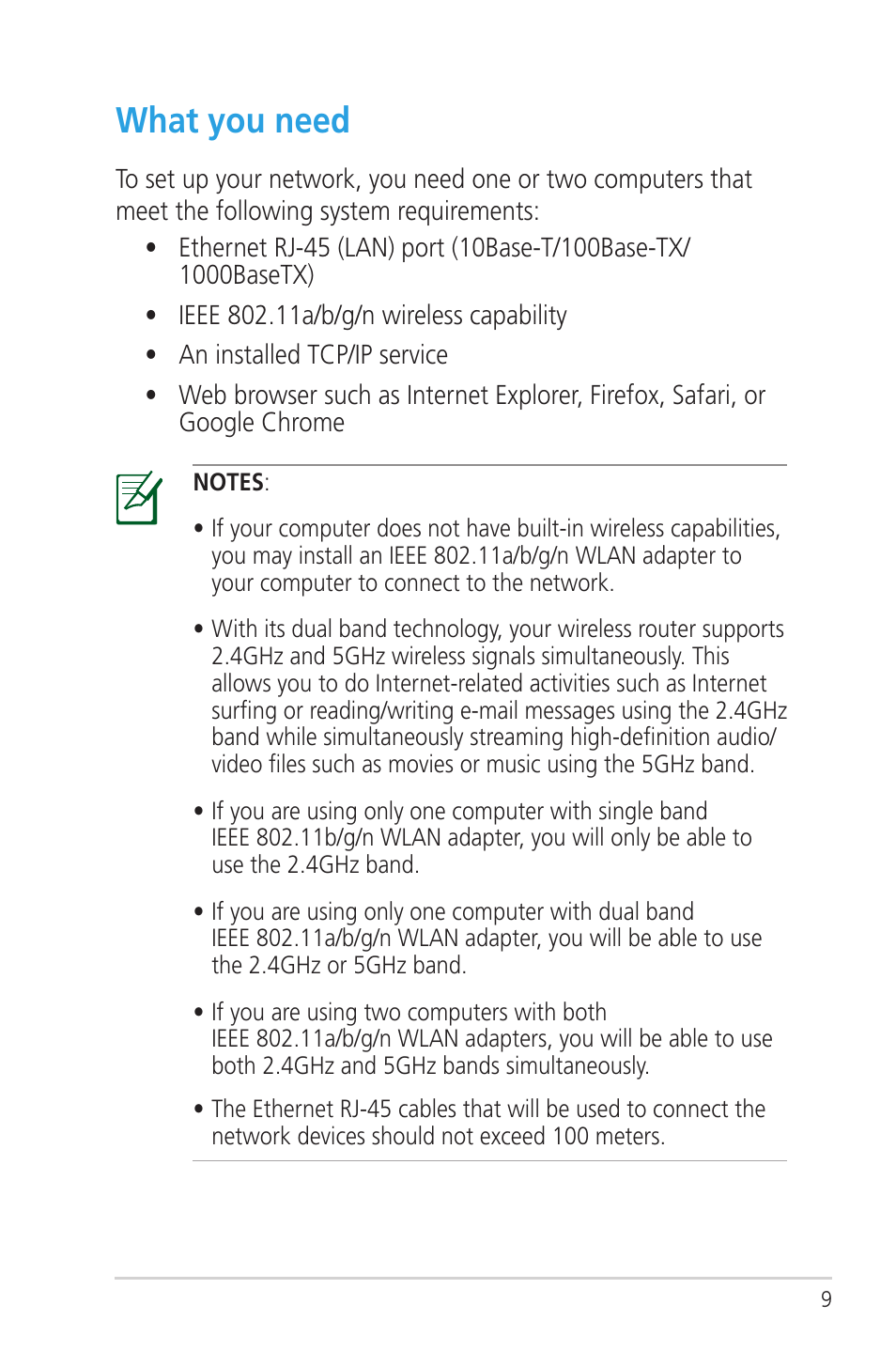 What you need | Asus RT-N56U User Manual | Page 9 / 72