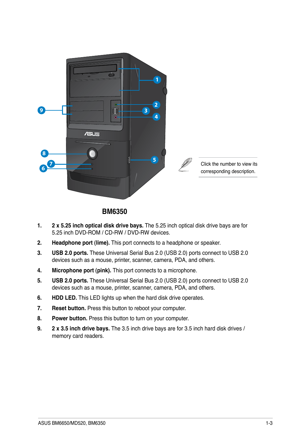 Bm6350 | Asus BM6650 User Manual | Page 12 / 67