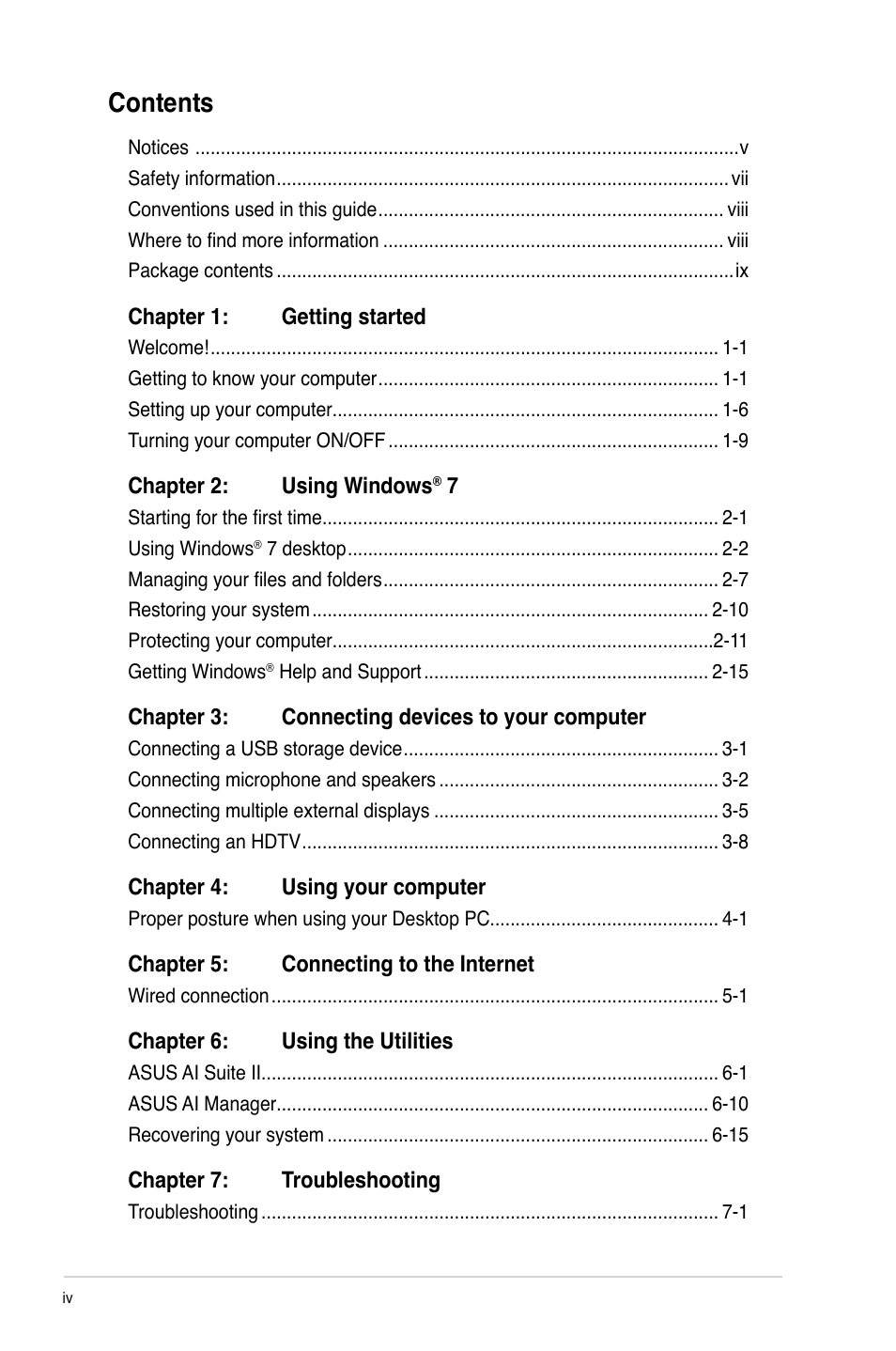 Asus BM6650 User Manual | Page 4 / 67